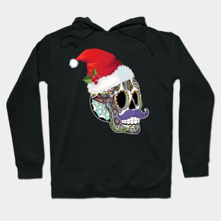 Day Of The Dead Christmas Santa Hat Sugar Skull Party Hoodie